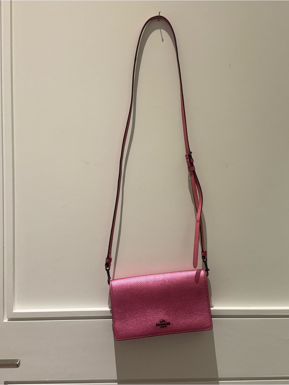COACH Metallic Pink Leather Crossbody Shoulder Bag OR Clutch
